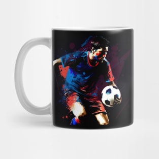 Soccer Player Graffiti Art Splash Paint Mug